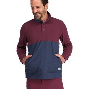 Outdoor Research Men's Trail Mix T-Snap Pullover Fleece pocket burgandy navy Lg